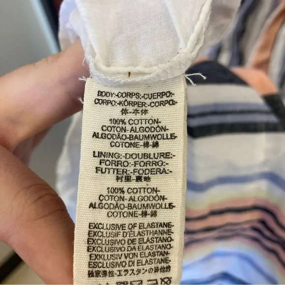 FREE PEOPLE Lilah Strapless Smocked Midi Dress Striped Size Small - Picture 7 of 10